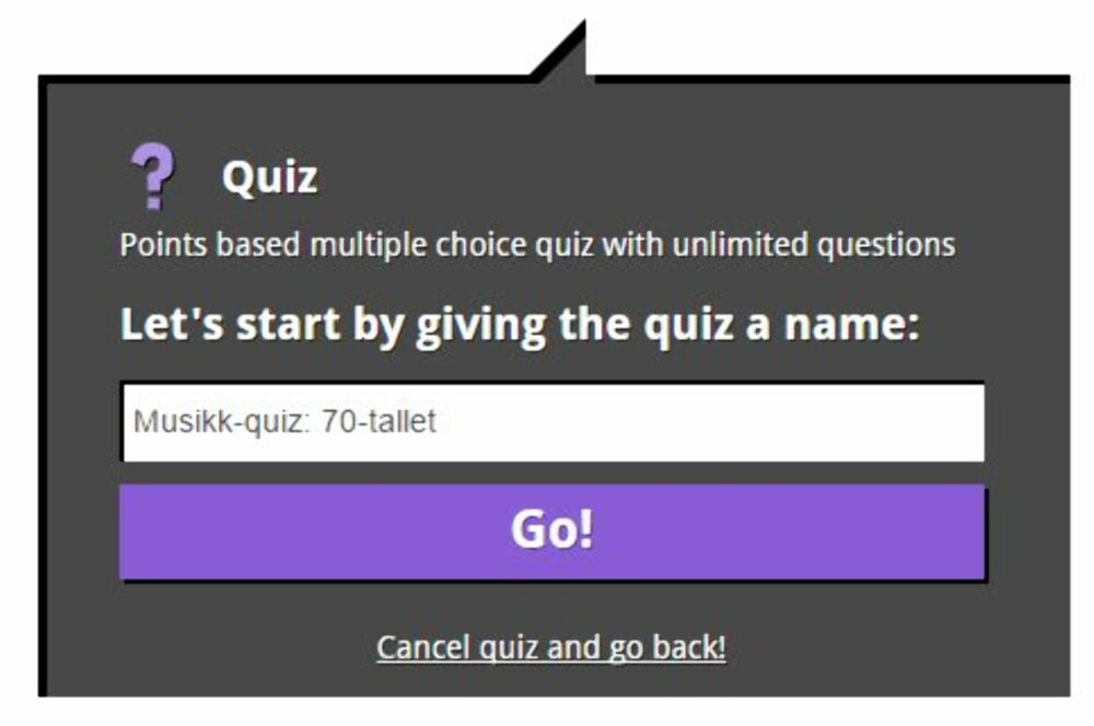 LAG QUIZ: Du kan nå logge på og lage deg din egne quiz.