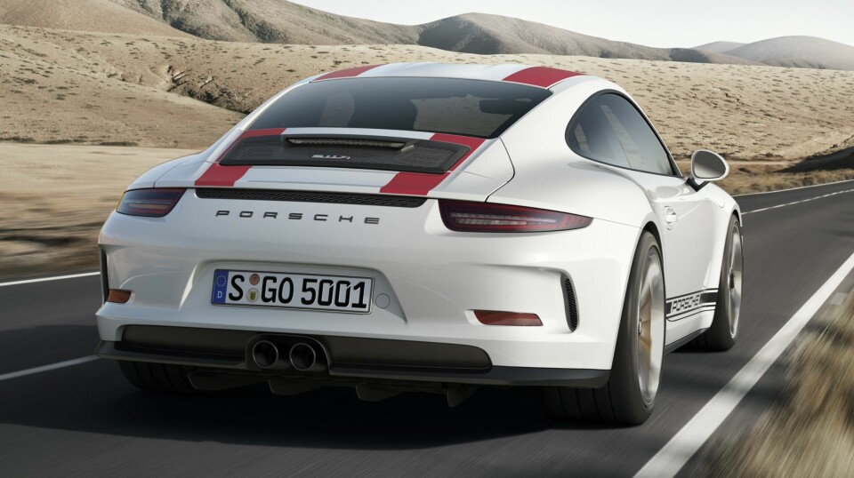 911: 2,8 millioner kroner er prislappen på Porsche 911 R i Norge, men kun en eneste nordmann har greit å sikre seg bilen som allerede er utsolgt. ALLE FOTO: Porsche