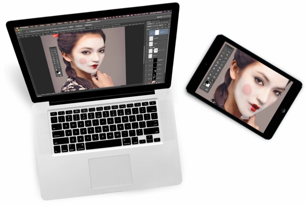 REDIGERING: Astropad kan brukes i kombinasjon med en Mac og Apple Pencil for blant annet redigering av bilder.