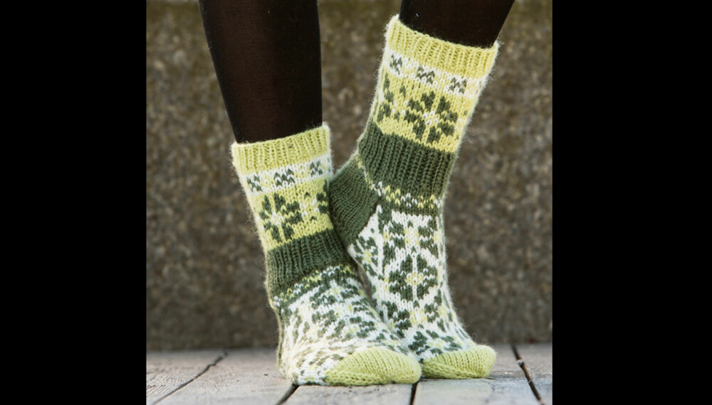 GRATIS MØNSTER: Disse flotte sokkene får du mønster på her.