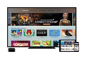 APP STORE: Apple TV får sin egen App Store hvor du kan finne apper for både spill, TV og shopping.