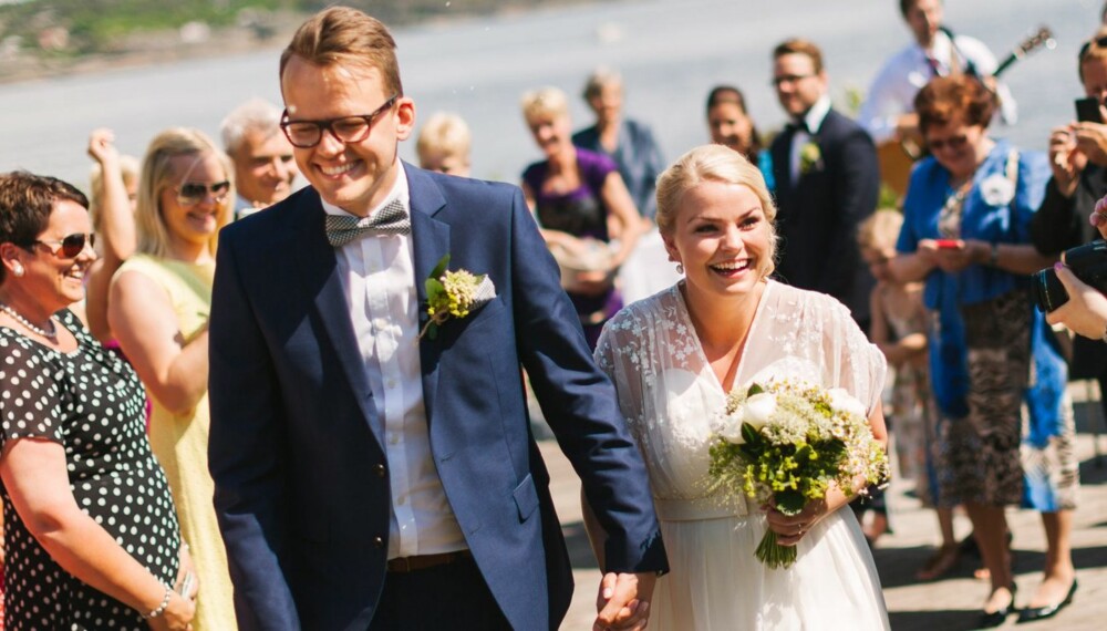 NYGIFT: Camilla og Carl Thomas giftet seg 01. juni 2013, og delte sin store dag og forberedelsene med magasinet Ditt Bryllup.