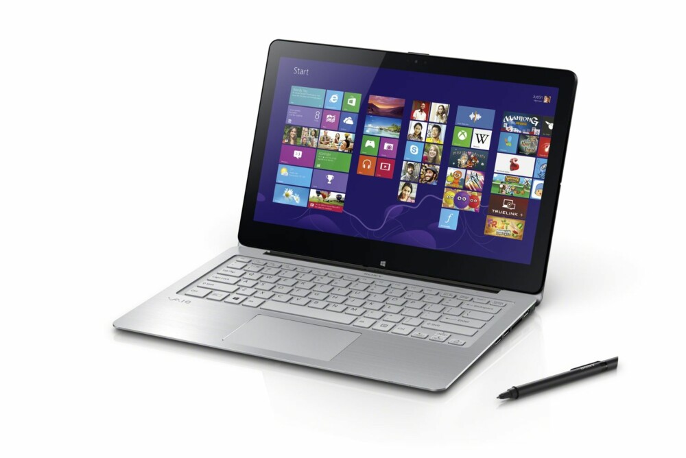 VANLIG PC: Sony Vaio Fit kan brukes som en vanlig PC eller du kan velge å brukel touchskjermen med eller uten penn.