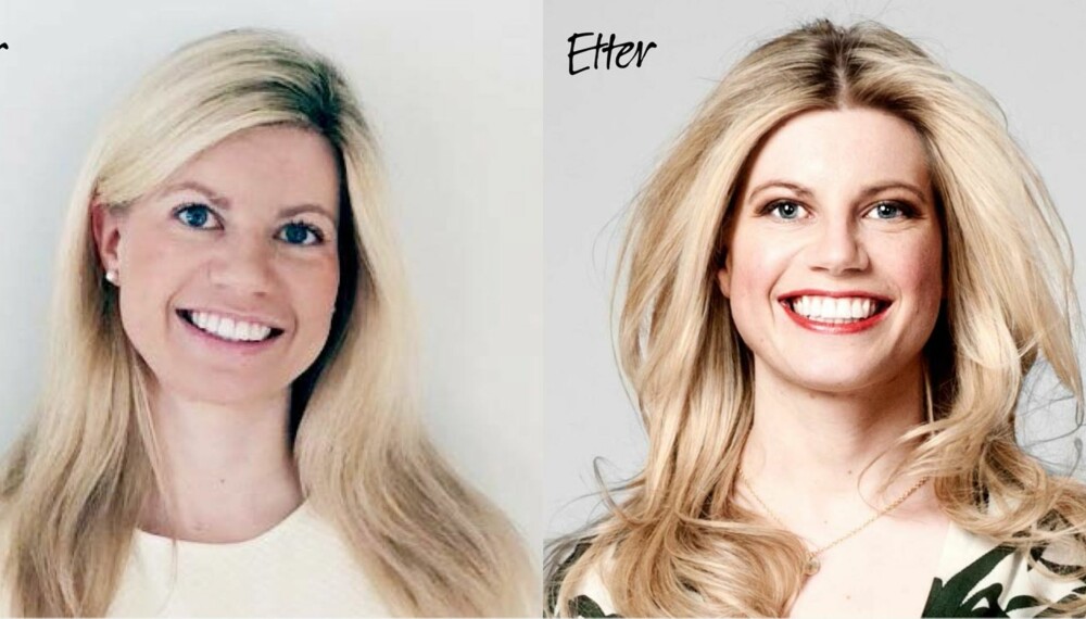 FØR OG ETTER: Til venstre: Sånn så Hanne ut før Kamilles makeover. Til høyre: Resultatet ble strålende!