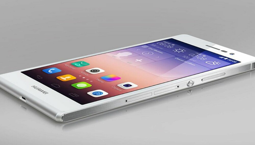 TYNN: Huawei Ascend P7 er en tynn og pen telefon med en tykkelse på bare 6,5 mm.