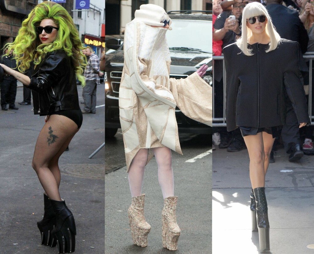 SKYHØYE HÆLER: Lady Gaga er kanskje dronningen av skyhøye hæler. Mon tro om hun er klar over fotplagene hun kan få ved å gå med dem? Og for ikke å snakke om sjansene for å falle?
