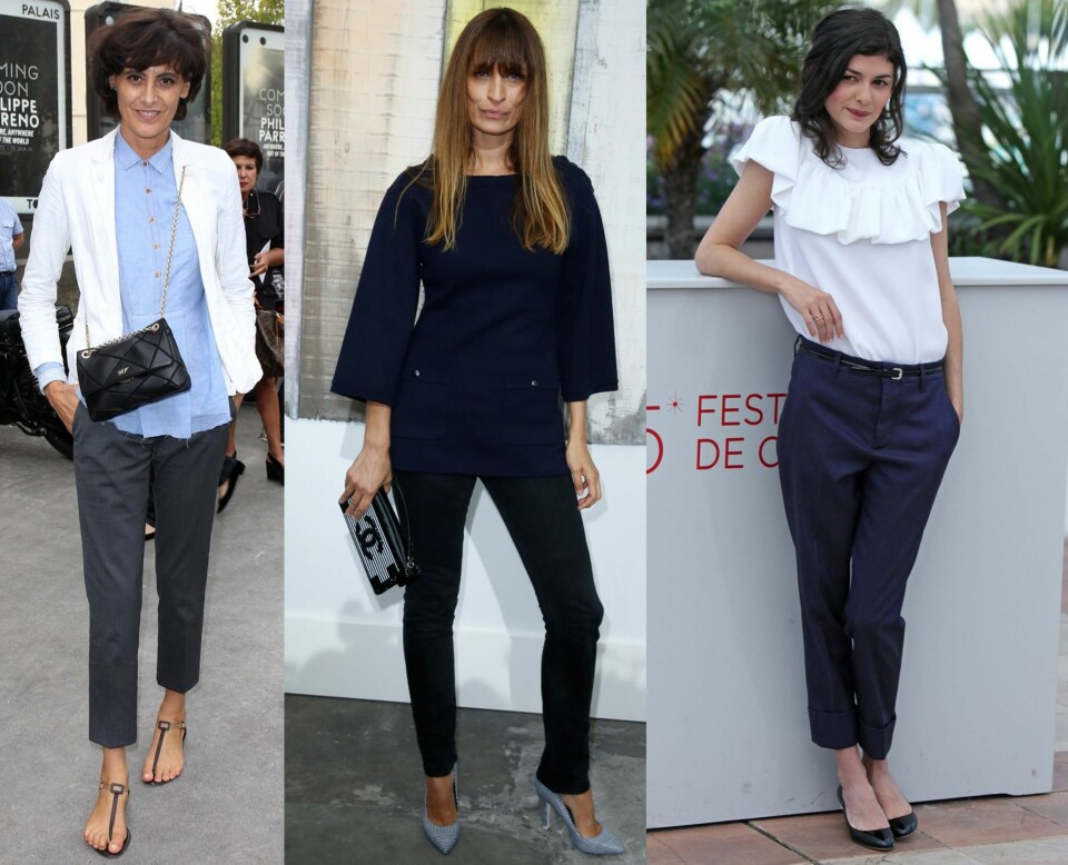 TIDLØST OG ELEGANT: Franske kvinner er et strålende bevis på at less is more. Enkle sko, fine vesker og et nøytralt belte er alt du trenger av tilbehør. Fra venstre: Inès de la Fressange, Caroline de Maigret og Audrey Tautou.