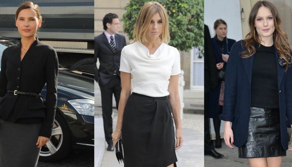 ENKELT OG ELEGANT: Franske kvinner vet å kle seg, og det er denne trioen et bevis på. Fra venstre: Virginie Ledoyen, Carine Roitfeld og Ana Girardot.