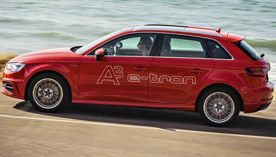 LADBARE HYBRID: Over 700 nordmenn har allerede bestilt Audi A3 e-tron Sportback som kommer i november. Det betyr at Audi har solgt over 40 biler om dagen siden salget startet 12. august. FOTO: Audi