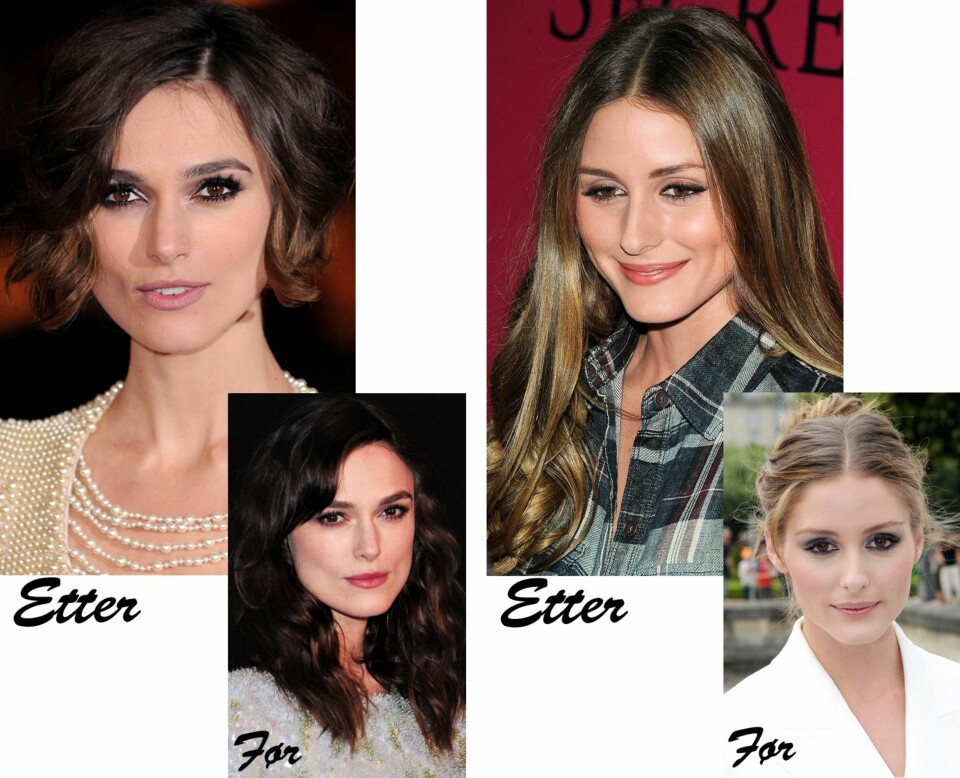 MYK OPP: Keira Knightley lyser opp med litt spill i håret, mens Olivia Palermo har fått gitt mer liv til sommerbleket og matt hår.