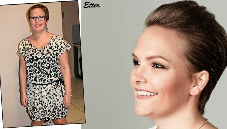 FØR OG ETTER: Det er ingen tvil om at Kristine har fått en skikkelig makeover.
