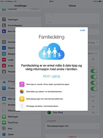 FAMILIEDELING: Nå kan du dele innhold du kjøper på iTunes Store med andre i familien din.