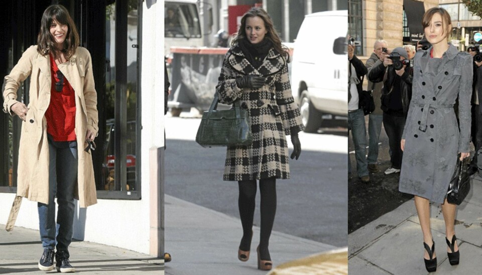HØSTKÅPER: Velg en kåpe som kler din kroppsfasong, som Liv Tyler, Leighton Meester og Keira Knightley.