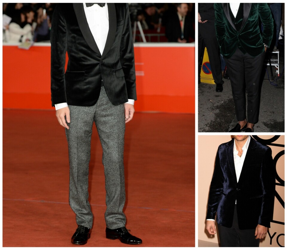 VELUR: Å velge en dress i velurstoff er definitivt et vågalt steg, og viser at mannen like å ha det gøy med trender. Han er definitivt ikke redd for å skille seg ut, og har nok en god dose humor sammen med sitt elegante antrekk.