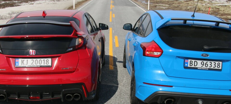 Ford Focus RS mot Honda Civic Type R