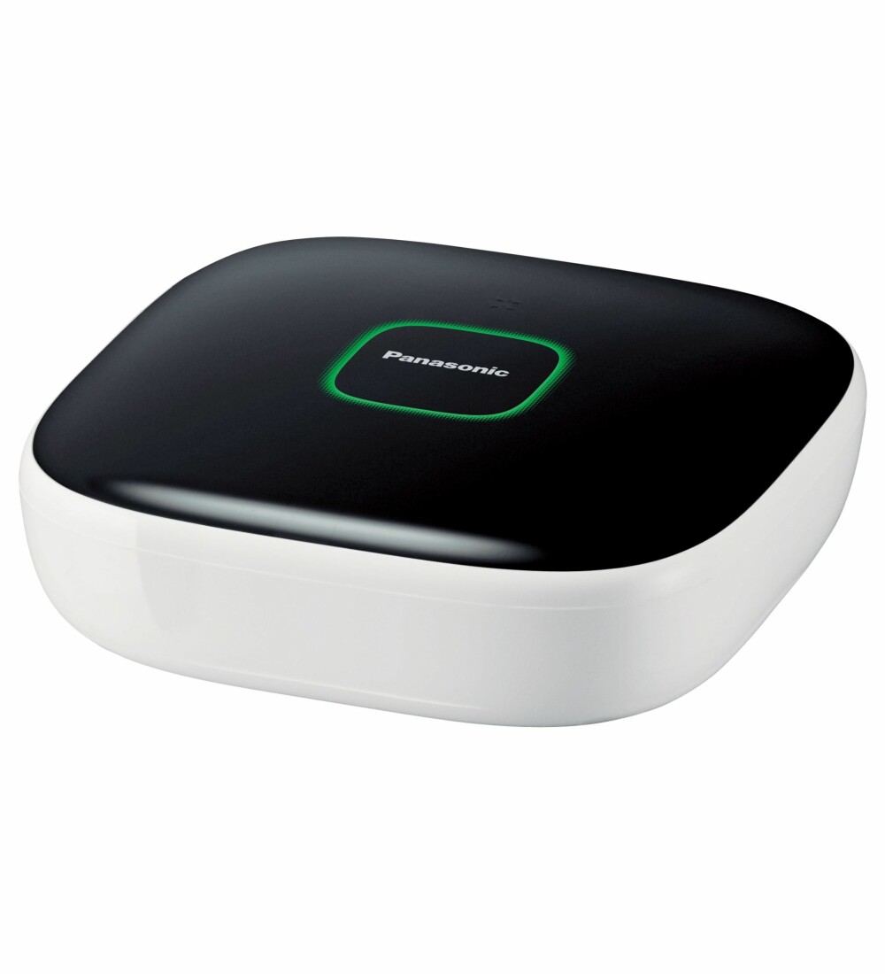 HUB: Navet i systemet til Panasonic er hub-en. Den styrer alle enheten som kobles til.
Hub-en kobles trådløst til din trådløse ruter. HUB: Navet i systemet til Panasonic er hub-en. Den styrer alle enheten som kobles til.
Hub-en kobles trådløst til din trådløse ruter.