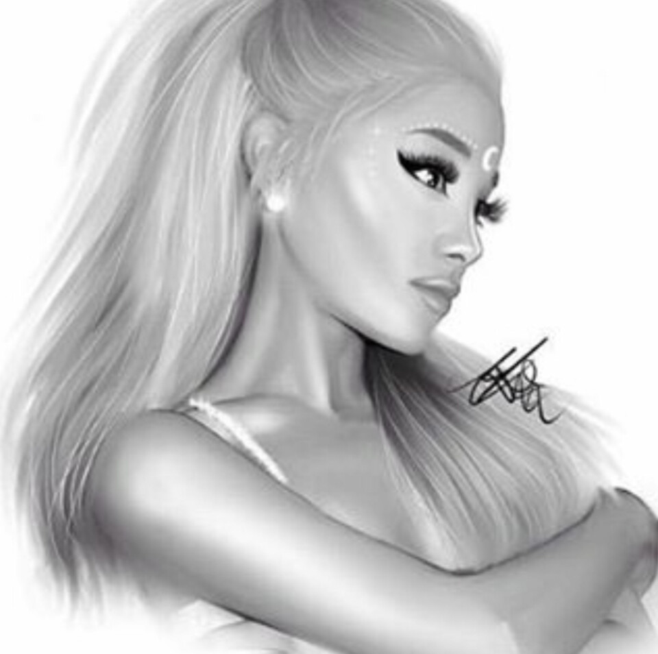 Og Ariana tegnet av en fan. Hun var så imponert at hun brukte sosiale medier til å finne ut hvem som sto bak.
