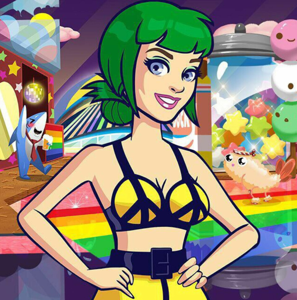 Katy Perry har sitt eget mobilspill, og denne karakteren er derfra.