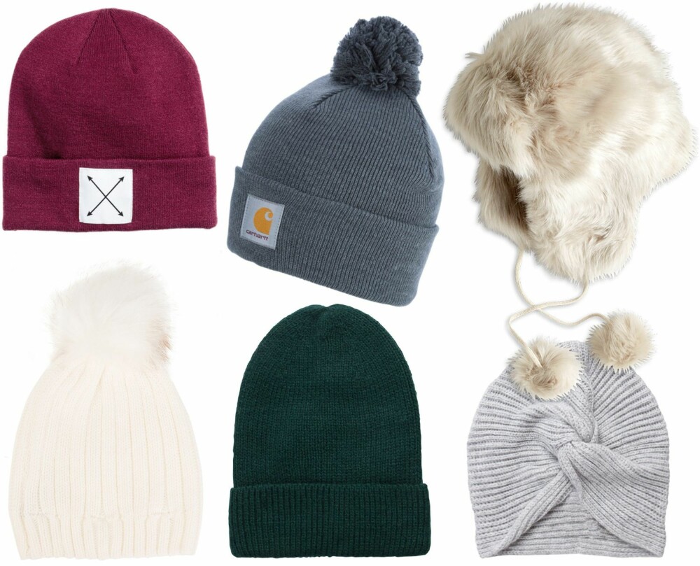 LUER UNDER KR 300 (f.v.): H&M Strikket lue, kr 79,50. Carhartt lue dark grey heather/Zalando.no, kr 299. Lindex lue, kr 299. NLY Accessories Pom Pom Cap, kr 149. Pieces Cashmere lue ponderosa pine, kr 149,95. Pieces cashmere lue, kr 129,95. LUER UNDER KR 300 (f.v.): H&M Strikket lue, kr 79,50. Carhartt lue dark grey heather/Zalando.no, kr 299. Lindex lue, kr 299. NLY Accessories Pom Pom Cap, kr 149. Pieces Cashmere lue ponderosa pine, kr 149,95. Pieces cashmere lue, kr 129,95.