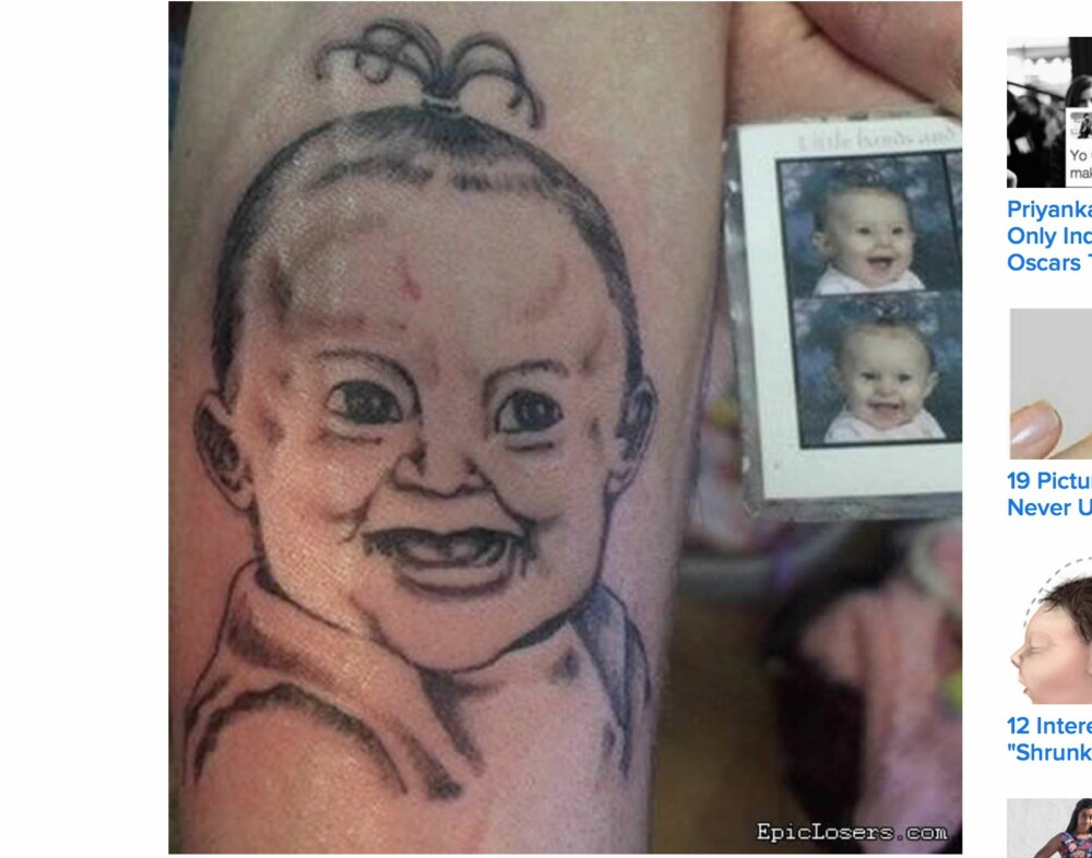 HUFF: Det var kanskje ikke helt slik foreldrene ønsket at barnet skulle portretteres...