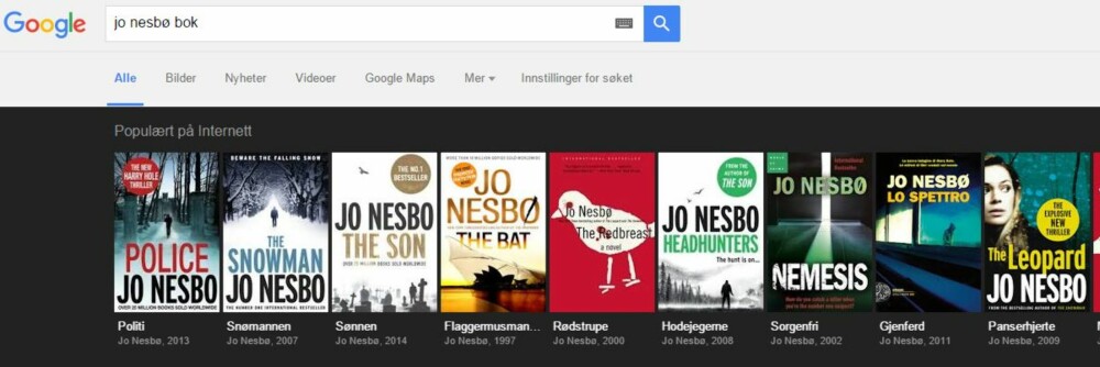 GOOGLE MER AV SAMME FORFATTER: Hvilke flere bøker har forfatteren skrevet? SKJERMDUMP: Google.com