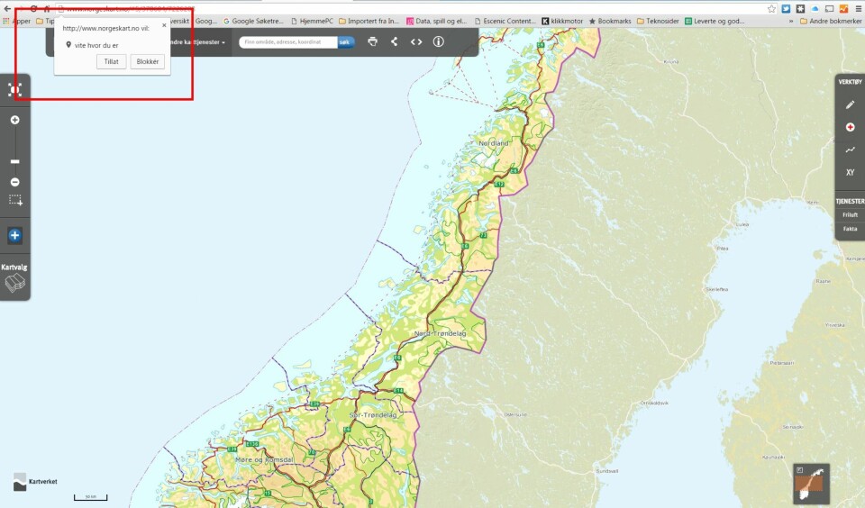 HVOR ER DU? Karttjenesten vil gjerne vite hvor du er.