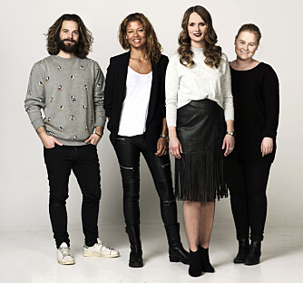 TEAMET (f.v.): Fotograf Lars Evanger, stylist Nadine Monroe, Kamille-modell Inger Helene, samt frisør og makeupstylist Christine Mellem.