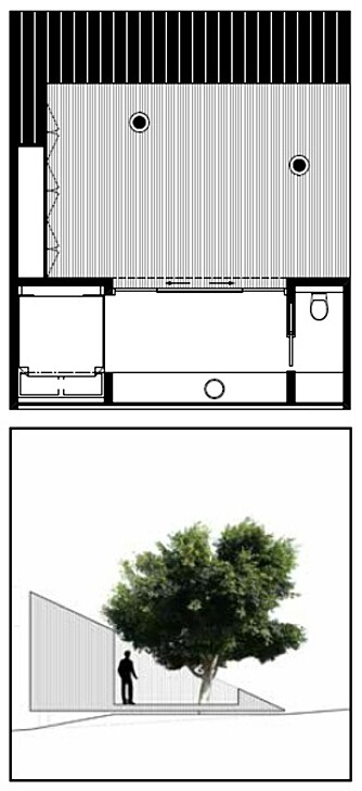 Tegningene viser hva arkitekten tenkte med hagehuset til Steinar. Tegningene viser hva arkitekten tenkte med hagehuset til Steinar.