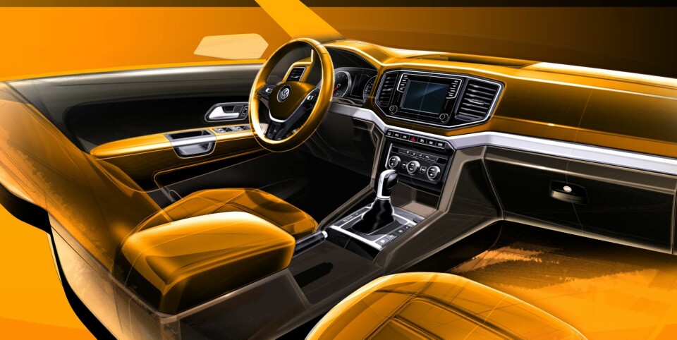 NYTT PANEL: Volkswagen holder foreløpig kortene tett til brystet, men forteller at nye Amarok blant annet vil få nytt instrumentpanel. Skal vi tippe det er digitalt og minner om det vi finner i nye Audi A4 og TT?