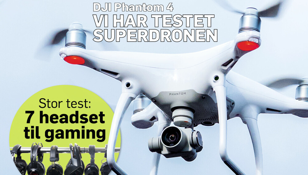 I SALG NÅ: I HjemmePC nr 6, juni 2016, har vi testet DJI Phantom 4, testet 7 headset til gaming i tillegg til mange tester, tips og triks, reportasjer og nyheter.