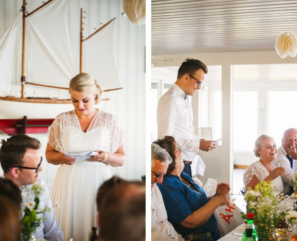 TALER TIL HVERANDRE: Camilla og Carl Thomas holdt fine, morsomme, romantiske og ganske forskjellige taler til hverandre. TALER TIL HVERANDRE: Camilla og Carl Thomas holdt fine, morsomme, romantiske og ganske forskjellige taler til hverandre.