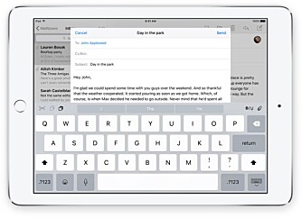 KLIPP OG LIM: Tastaturet på iPad får nå bedre funksjoner for å redigere tekst.