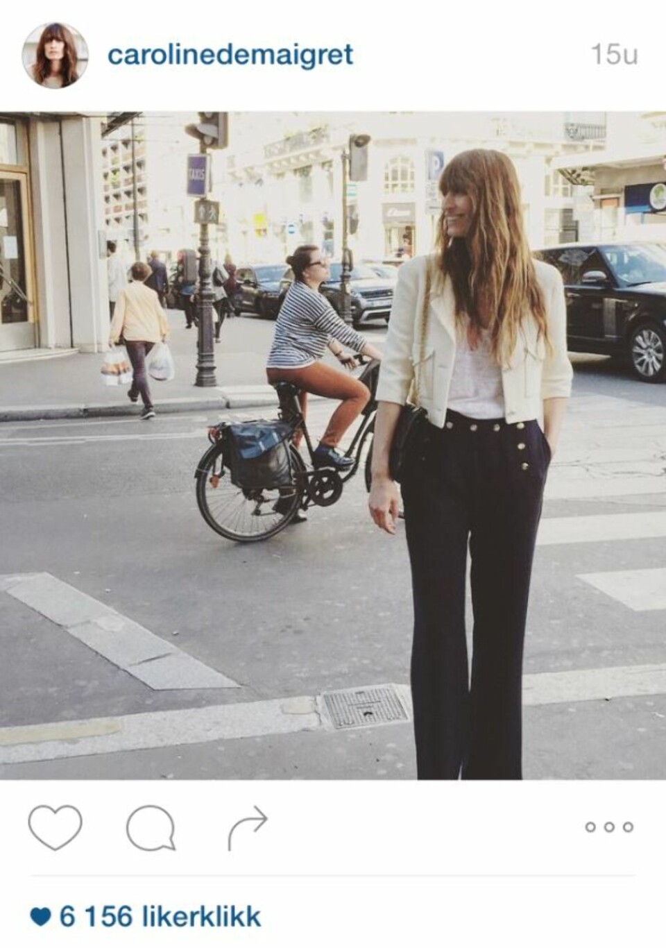 IT-JENTE: Caroline er kjent for sin elegante, kule og avslappede stil – her i Paris.