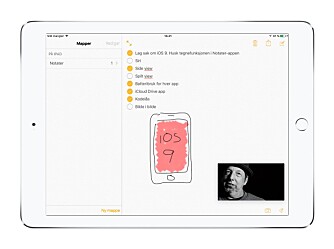 BILDE-I-BILDE: På iPad kan video nå kjøres i et eget miniatyrvindu mens du jobber med en annen app.