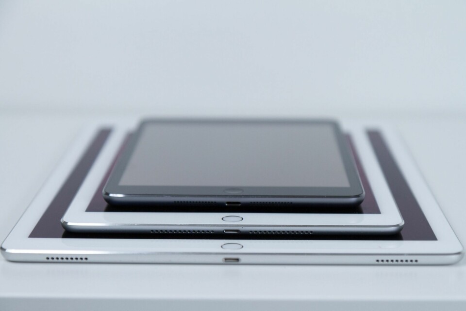 TREKLØVER: Her en iPad Mini 2 og en Air 2 oppå iPad Pro.