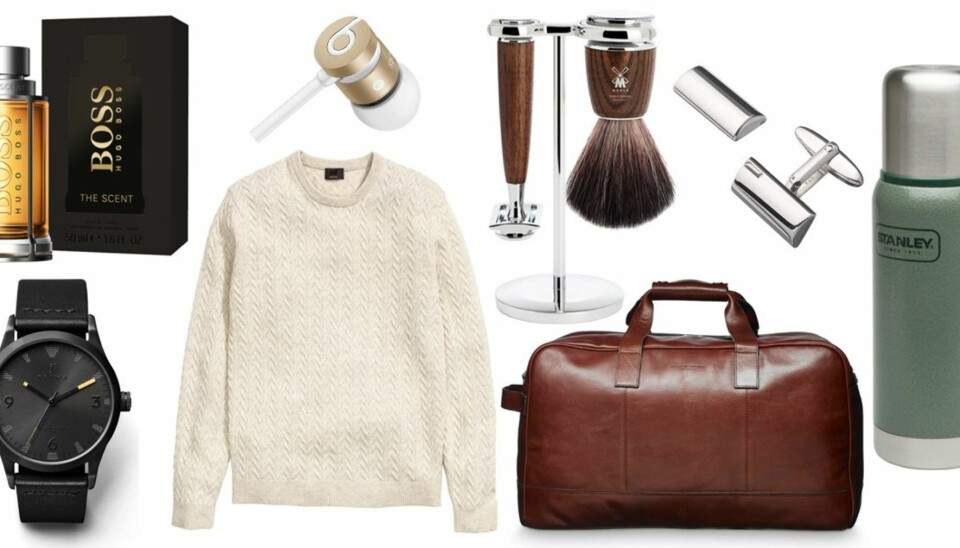 JULEGAVER TIL MENN: Hva skal du kjøpe til kjæreste, bror og far i år? Se tipsene i saken! Der får du også produktinformasjon på produktene over.