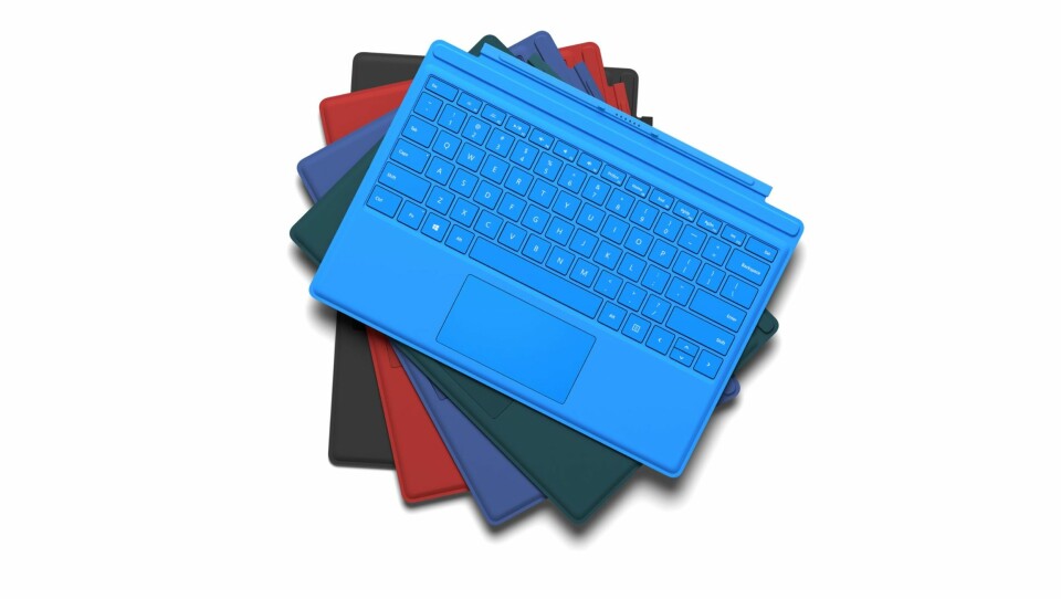 FARGERIKT: Type Cover-et til Surface Pro 4 blir nytt. Dette er også kompatibelt med forgjengeren Surface Pro 3.