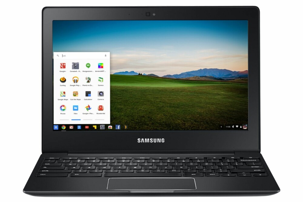 BILLIG BÆRBAR: Samsung Chromebook 2 11 er en liten og lett PC med en vekt på bare 1,1 kg.