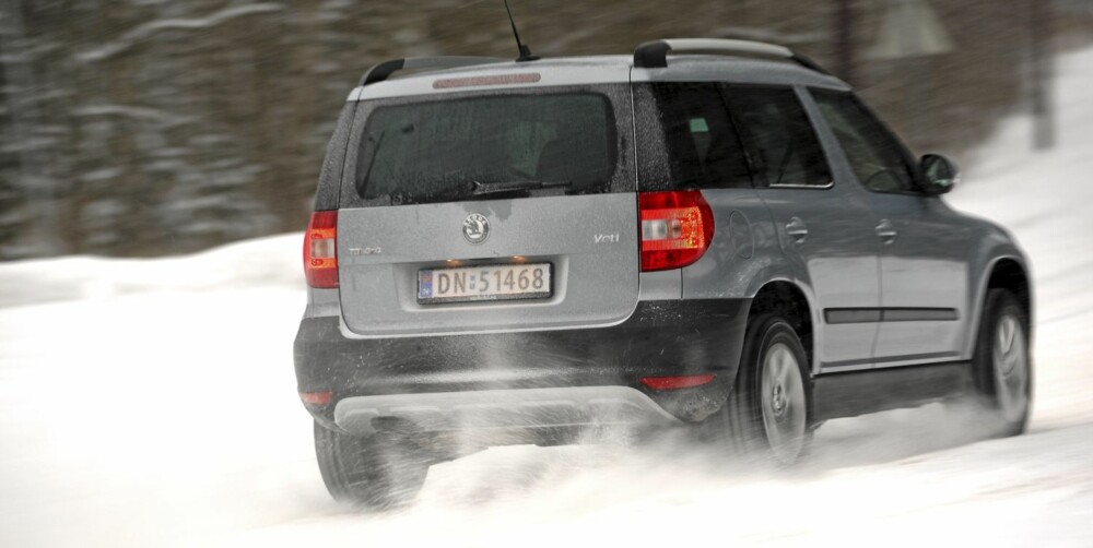 VELKJØRENDE: Om du velger bensin og forhjulstrekk har Skoda Yeti en frapris på under kvartmillionen. Her en påkostet variant med toliters diesel, DSG og firehjulsdrift.