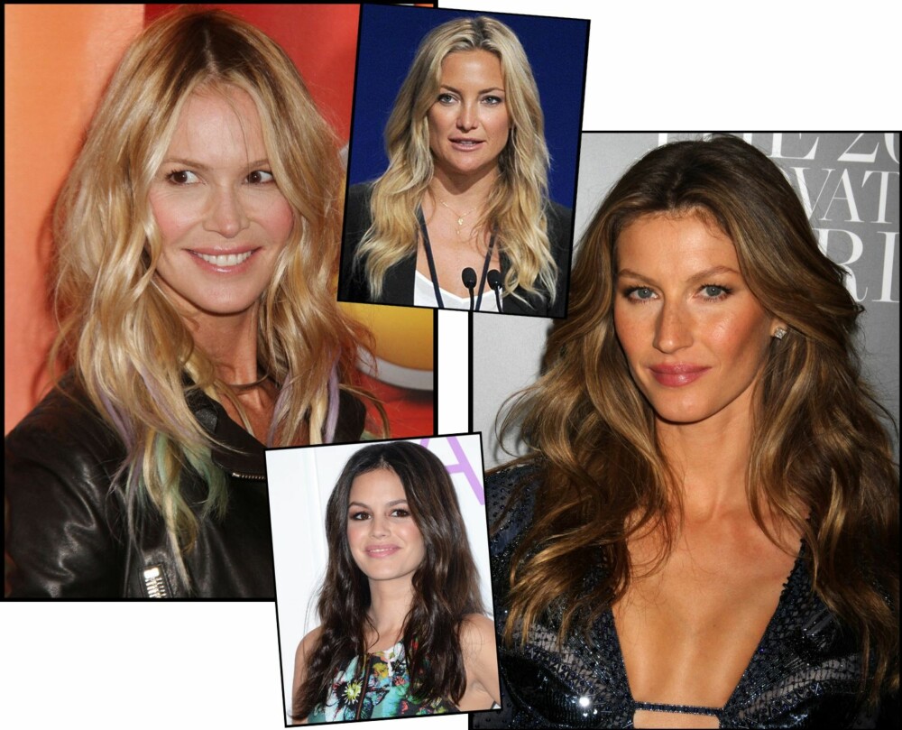 POPULÆR FRISYRE: Kjendiser som Elle Macpherson, Rachel Bilson, Kate Hudson og Gisele Bündchen er ofte å se med løse bølger i håret.