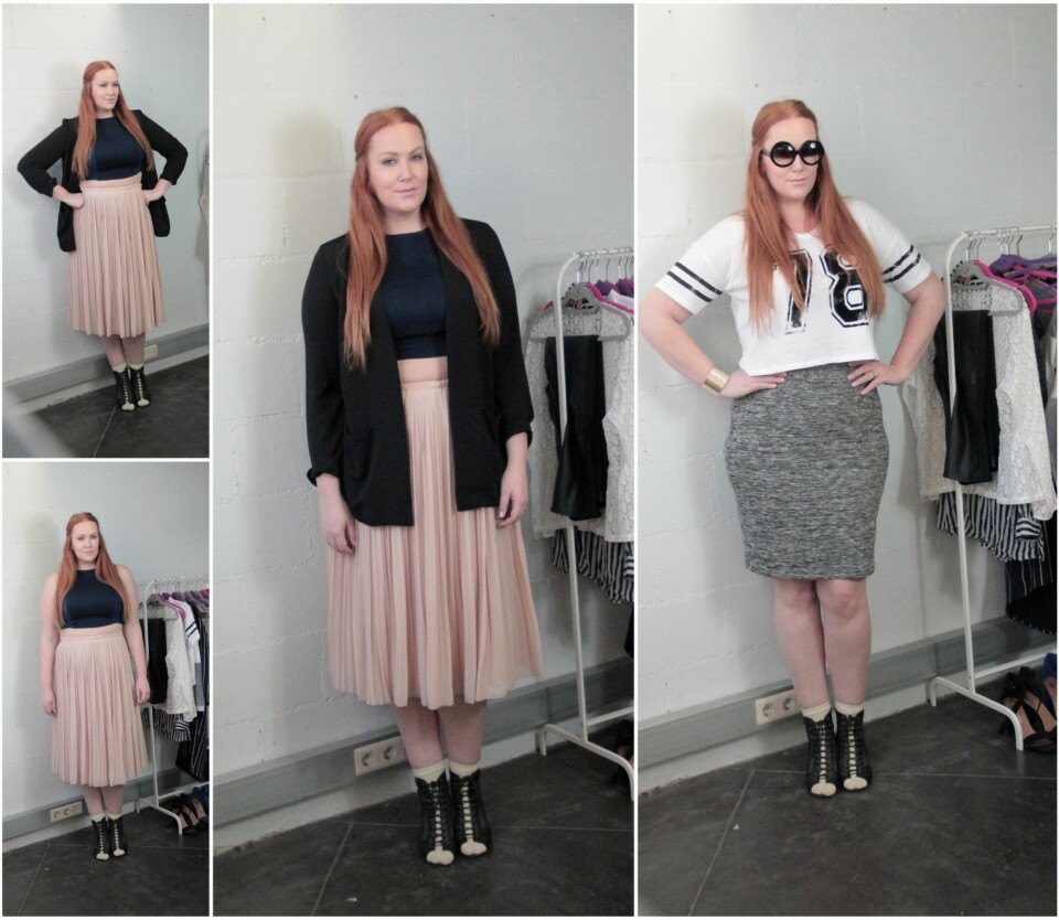 MAGETOPP: Crop-toppen er tilbake i år, og med riktig styling kan alle føle seg smashing med denne stilen. Denim crop-top fra Zara (kr 199), pudderrosa skjørt fra H&M (kr 299), 50/50 solbriller fra Lindex (kr 79,50), Grått blyantskjørt fra Lindex Generous (kr 299), Hvit Crop-top fra Mango (kr 149,95).