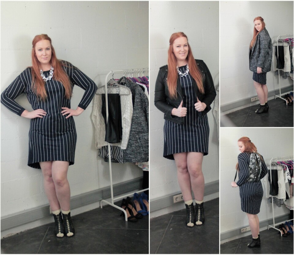 SPORTY: Det er en fin linje mellom den sporty trenden og det å bare se ut som om man er på vei til trening. Baseball-kjole fra H&M (kr 199), smykke fra Lindex (kr 129), treningssekk fra Kappahl (kr 199), skinnjakke fra Kappahl (kr 499), tweed-jakke fra H&M (kr 499).