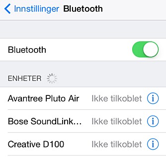 SLÅ AV BLUETOOTH: Du kan slå av Bluetooth fra innstillingsmenyen eller fra kontrollsenteret på iPhone.