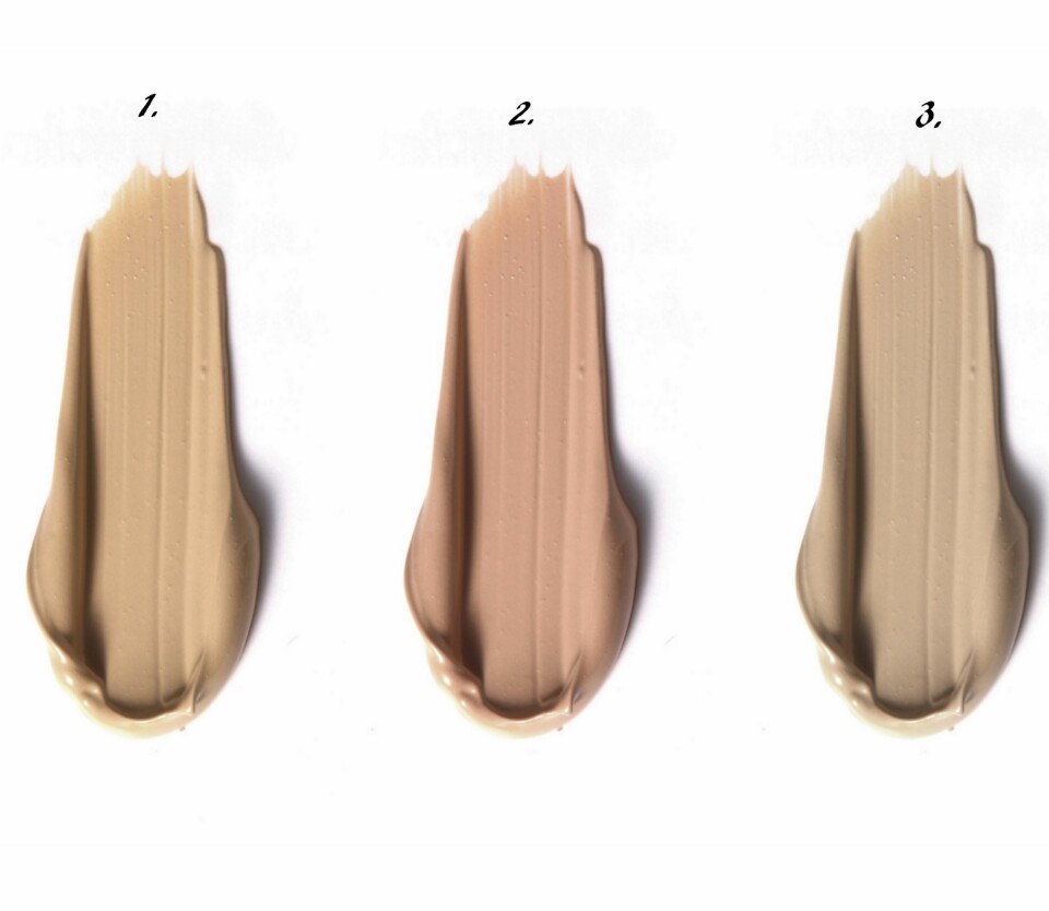 SER DU FORSKJELL?: Alle disse fargene er kanskje beige, men de har forskjellige undertoner. Til venstre har vi gul, i midten har vi rosa/rød og til høyre en olivenfargen undertone. Gjettet du riktig?