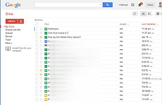 LAGER: Google Drive er en nettbasert harddisk der alle dine Google-dokumenter blir lagret.