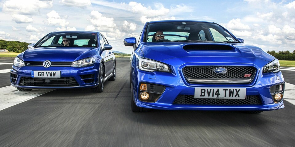 VW Golf R verus Subaru WRX STI. FOTO: TopGear