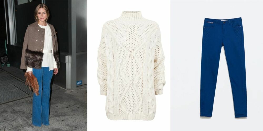 STJEL STILEN: Olivia Palermo kan kunsten å kombinere billig og dyrt. Genser fra HM, kr 299 kostet egentlig 499. Bukse fra Zara, kr 199 kostet egentlig 399. STJEL STILEN: Olivia Palermo kan kunsten å kombinere billig og dyrt. Genser fra HM, kr 299 kostet egentlig 499. Bukse fra Zara, kr 199 kostet egentlig 399.