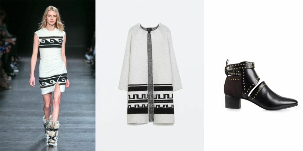 KOPIER STILEN: Flere har lagt sin elsk på mønsteret til Isabel Marant denne høsten. Jakke fra Zara til kr 399, kostet 799 før. Sko fra Nelly.com til kr 299, kostet 599 før. KOPIER STILEN: Flere har lagt sin elsk på mønsteret til Isabel Marant denne høsten. Jakke fra Zara til kr 399, kostet 799 før. Sko fra Nelly.com til kr 299, kostet 599 før.