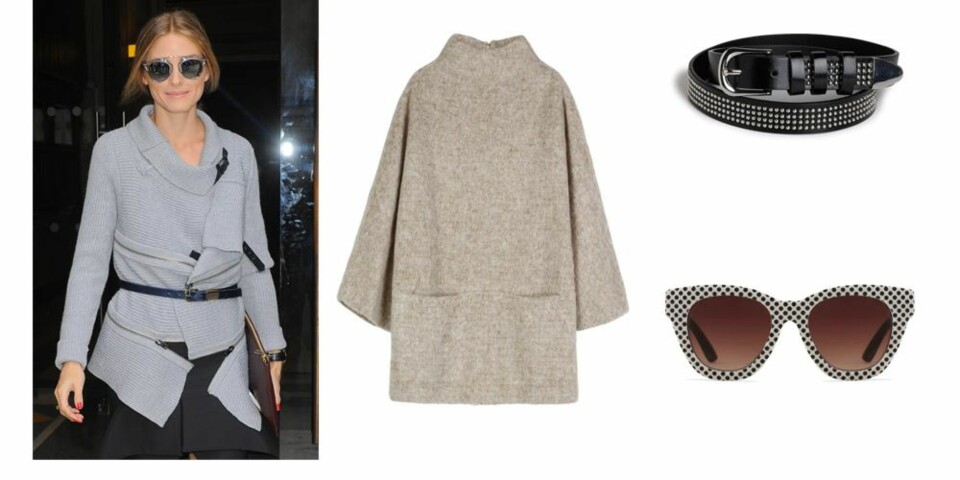 MIKS ULL MED KULE ASSESOARER: Ullgenser fra H&M, kr 490. Belte fra Lindex, kr 99. Solbriller fra Aldo, kr 99.