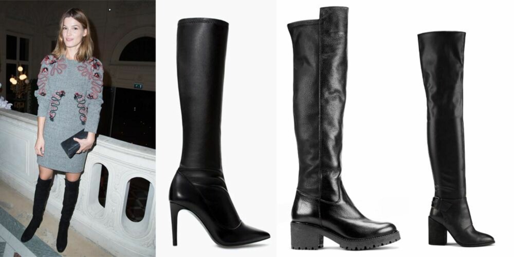 KNEHØYE STØVLETTER: Fra venstre: Zara, kr 1159. Eurosko, kr 1499. Aldo, kr 1699. Her med Hanneli Mustaparta. KNEHØYE STØVLETTER: Fra venstre: Zara, kr 1159. Eurosko, kr 1499. Aldo, kr 1699. Her med Hanneli Mustaparta.